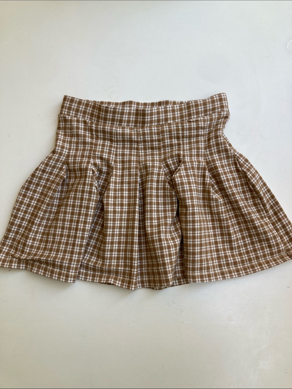 Full Tilt Brown Plaid Flared Mini Skirt